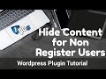 Hide Content for Non Register Users | Wordpress Plugin Tutorial