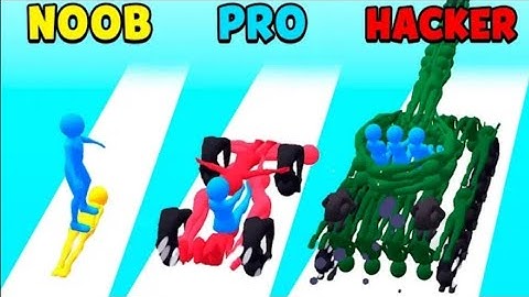 Noob vs PRO vs HACKER in Human Vehicle!!