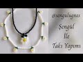 Papatya 🌼 (Çiçek) Kolye Bileklik ve Halhal Yapımı / Daisy Flower Necklace Bracelet and Anklet Making