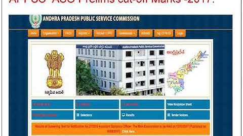 APPSC ASO-2017 Prelims  Results. cut-off marks.
