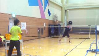 Badminton lesson 20150316(MON) - side one jump 2