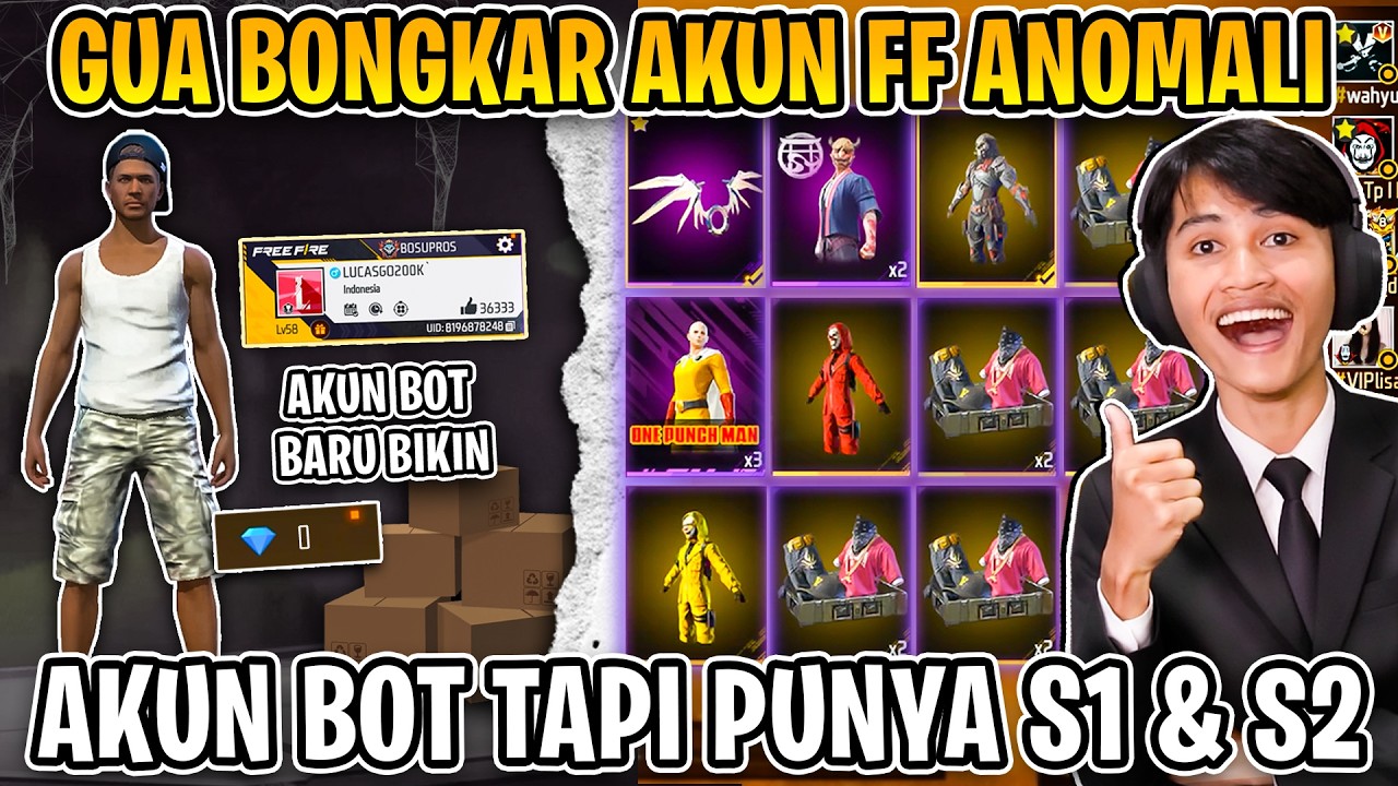 BONGKAR AKUN ANOMALI DI FF !! AKUN BOT BARU BIKIN TAPI PUNYA S1 DAN S2 🤯