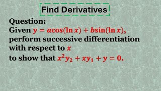Mastering Differential Equations: Step-by-Step Solution [y=acos⁡(ln⁡x)+bsin⁡(ln⁡x)]