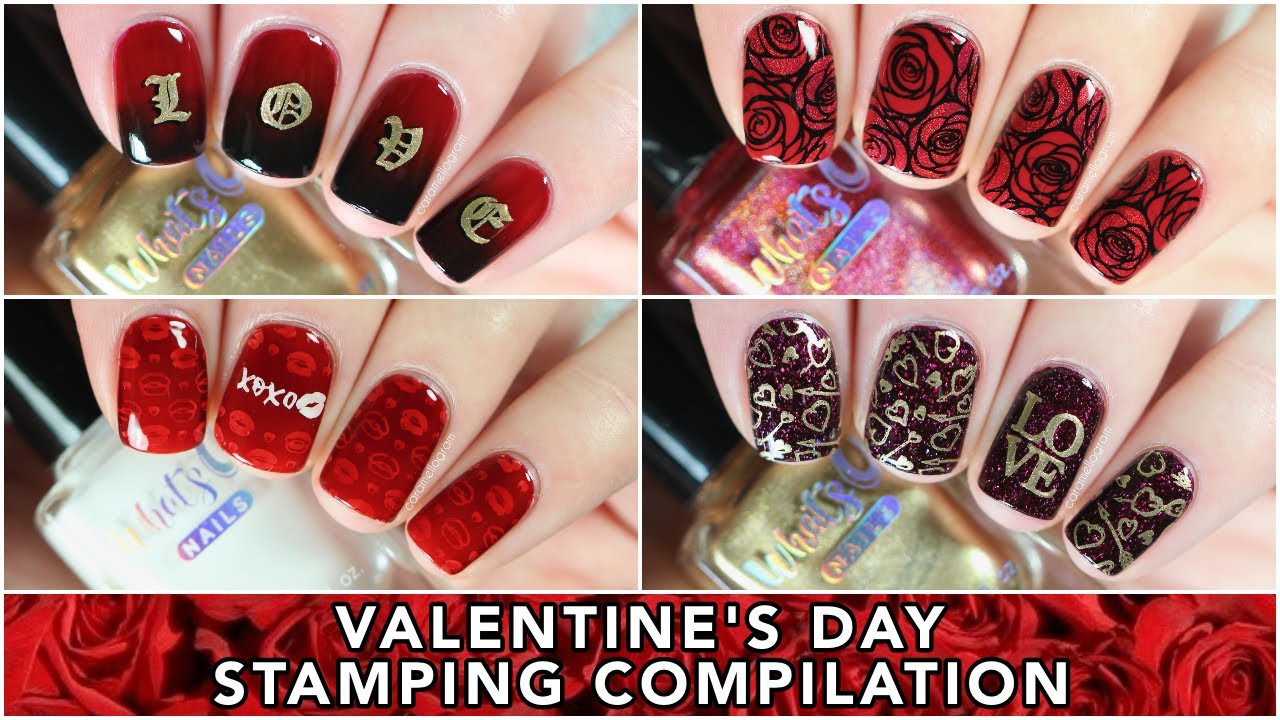 What's Up Nails Valentine's Day Stamping Compilation || Nail Art || caramellogram