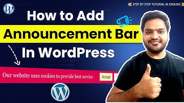 How To Add Announcement Bar To WordPress Website | Announcement Bar WordPress Tutorial in English