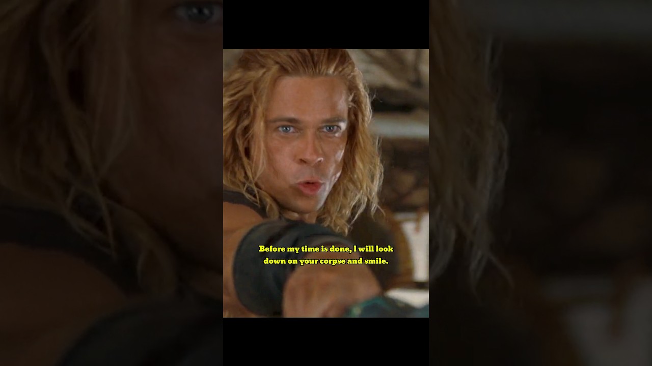 Mighty Achilles, silenced by a slave girl. #troy #achilles #bradpitt #briancox #greekmythology