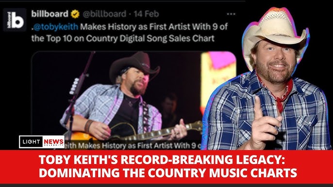 Wow Toby Keith S Record Breaking Legacy Dominating 90 Of Top 10 Country Digital Song Sales Chart