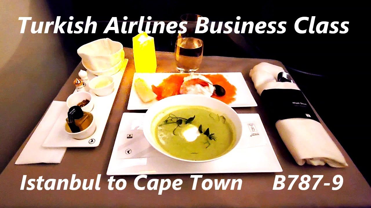 Turkish Airlines TK44 Business class flight from Istanbul, Turkey IST to Cape Town, South Africa CPT