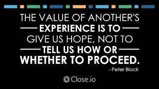 Sales motivation quote: The value of another's experience is to give us hope ...