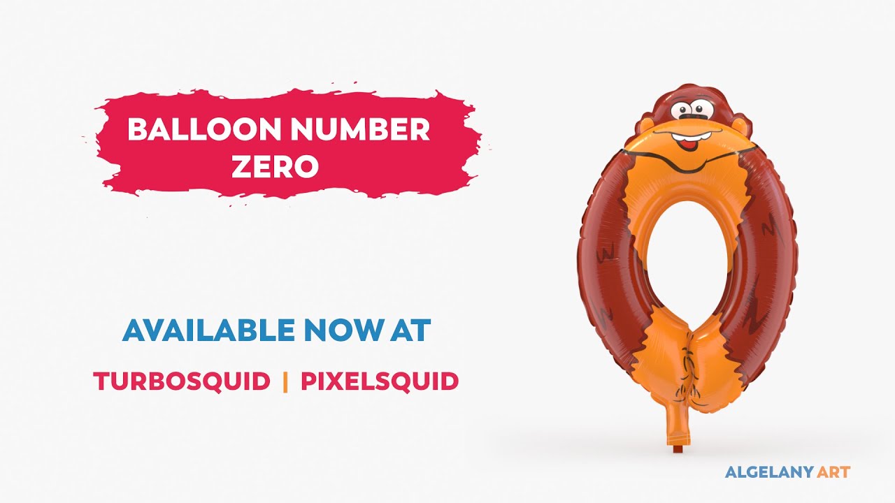 3D Stylized Balloon Number Zero | 3D Model | Promo