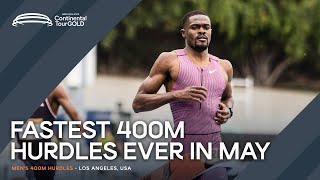 Rai Benjamin clocks 9th fastest 400m hurdles in history 👀 | Continental Tour Gold 2024