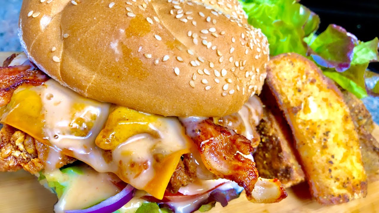 Best Homemade Popeyes Chicken Sandwich Garlic Parmesan Potato Wedges ️