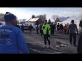 Pastor Bruce Farrell offers a safety briefing prior to the Four Chaplains Run held in Myerstown on S