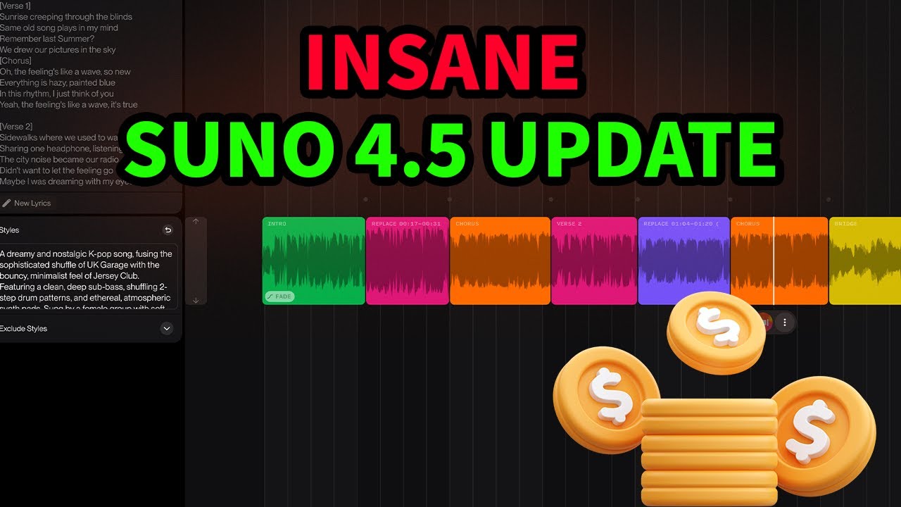 INSANE SUNO 4.5 UPDATE | FULL Music Producing using AI | 2025 Updates (Stems, Song Editor & More!)