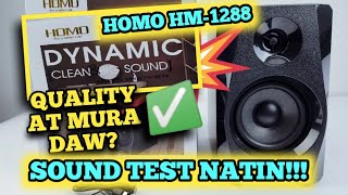 HM-1288 Bluetooth BOOKSHELF Speaker HOMO Brand. ACTUAL SOUND TEST