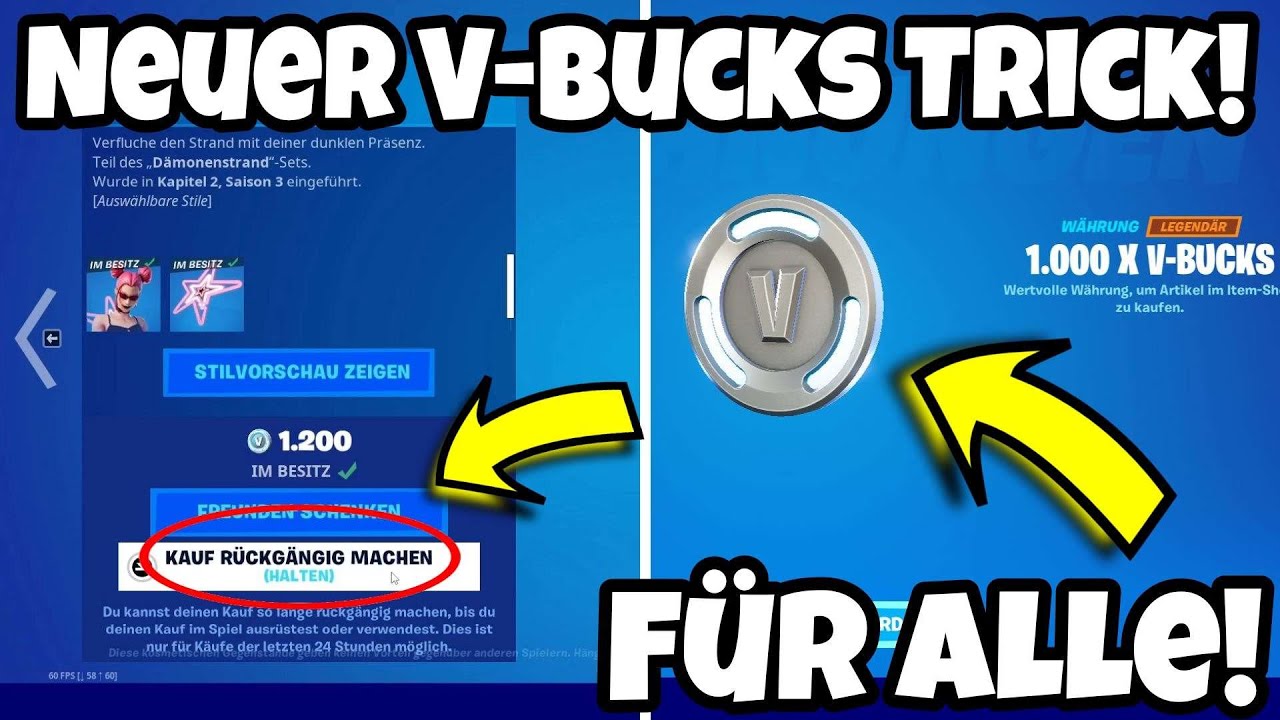 Gratis V Bucks Ohne Verifikation Und Handynummer *NEU* Skins KOSTENLOS ZURÜCKGEBEN & V-BUCKS bekommen 😨 (Ohne Rückgabe