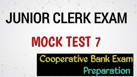 Mock Test - Junior Clerk Exam/Cooperative Bank Exam Preparation.Ep:414