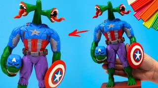 Making Superhero Hulk x Captain America x Siren head Fusion with Clay 🧟‍♂️ Polymer Clay Speed Build