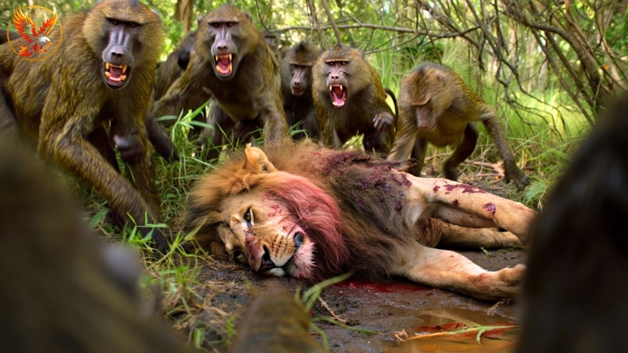 Бабуин против льва – смертельная схватка на кенийских равнинах 