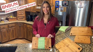 BNBUN Bamboo Cutting Board Set 3 Piece w Juice Groove #CuttingBoard #KitchenEssentials #HomeCooking