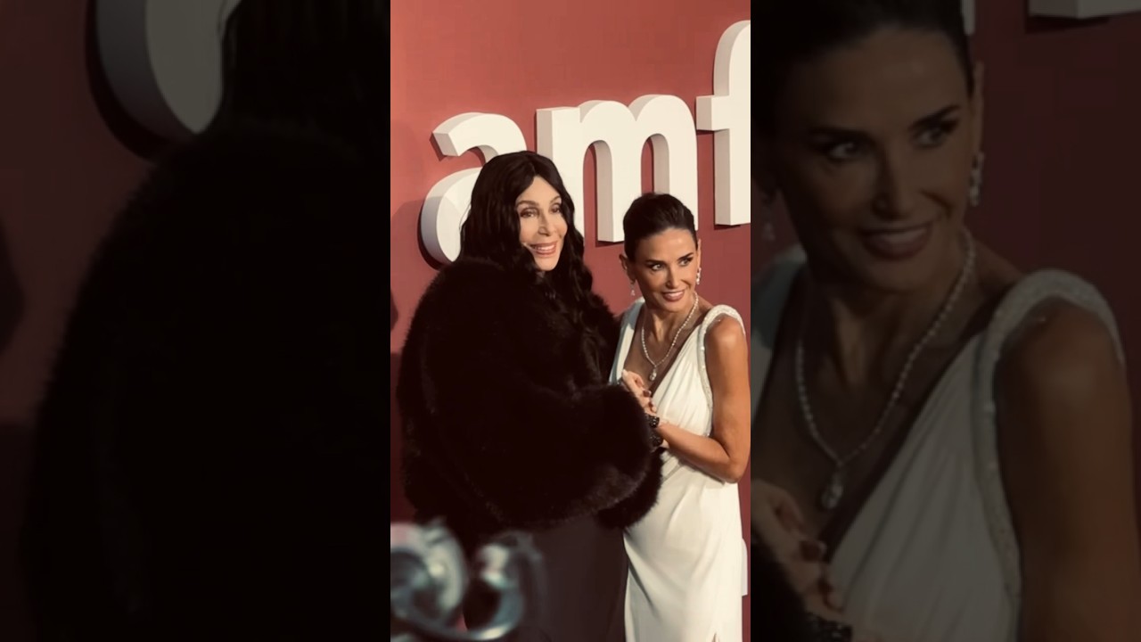 Cher with Demi Moore at the amfAR Cannes Gala. 