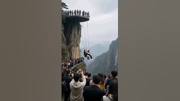 🥺Horrible! The cliff swing gave way and tumbled into the valley! #shorts #accident #swing #ride