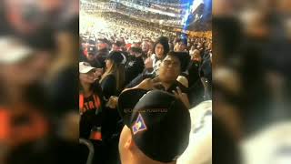 Astros Fan banging on Yankee fans