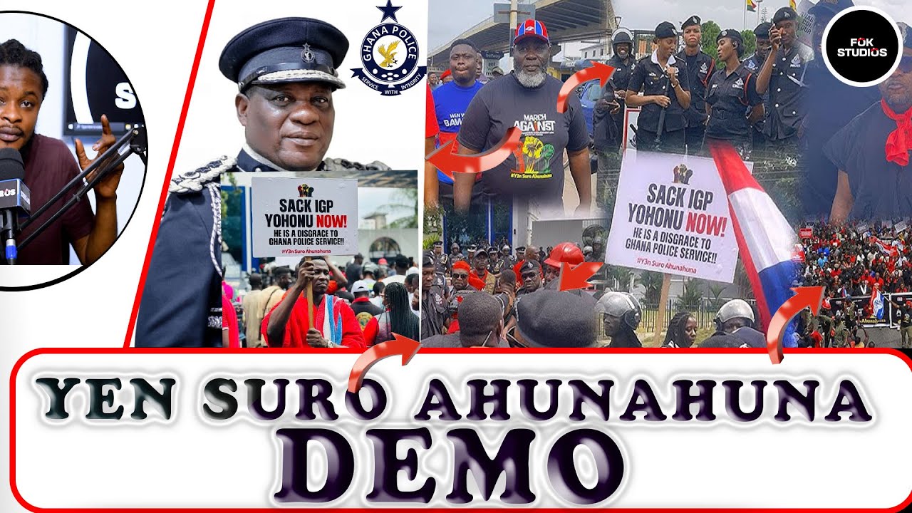 NPP 's  Yen Suro Ahunahuna Demo against IGP and Arrezt of Wontumi, Abronye  We fear no harassment..