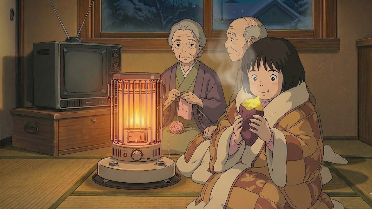 A Peaceful Winter Vacations With My Grandparents,Quit Moments Warm the Heart|Ghibli Style | Healing