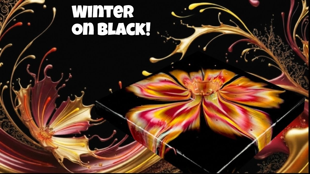 Эта техника с использованием салфеток просто очаровательна! Яркое зимнее цветение в технике флюид...