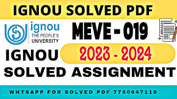 MEVE 019 ENVIRONMENTAL ISSUES | FOR 2023-2024 SOLVED ASSIGNMENT what