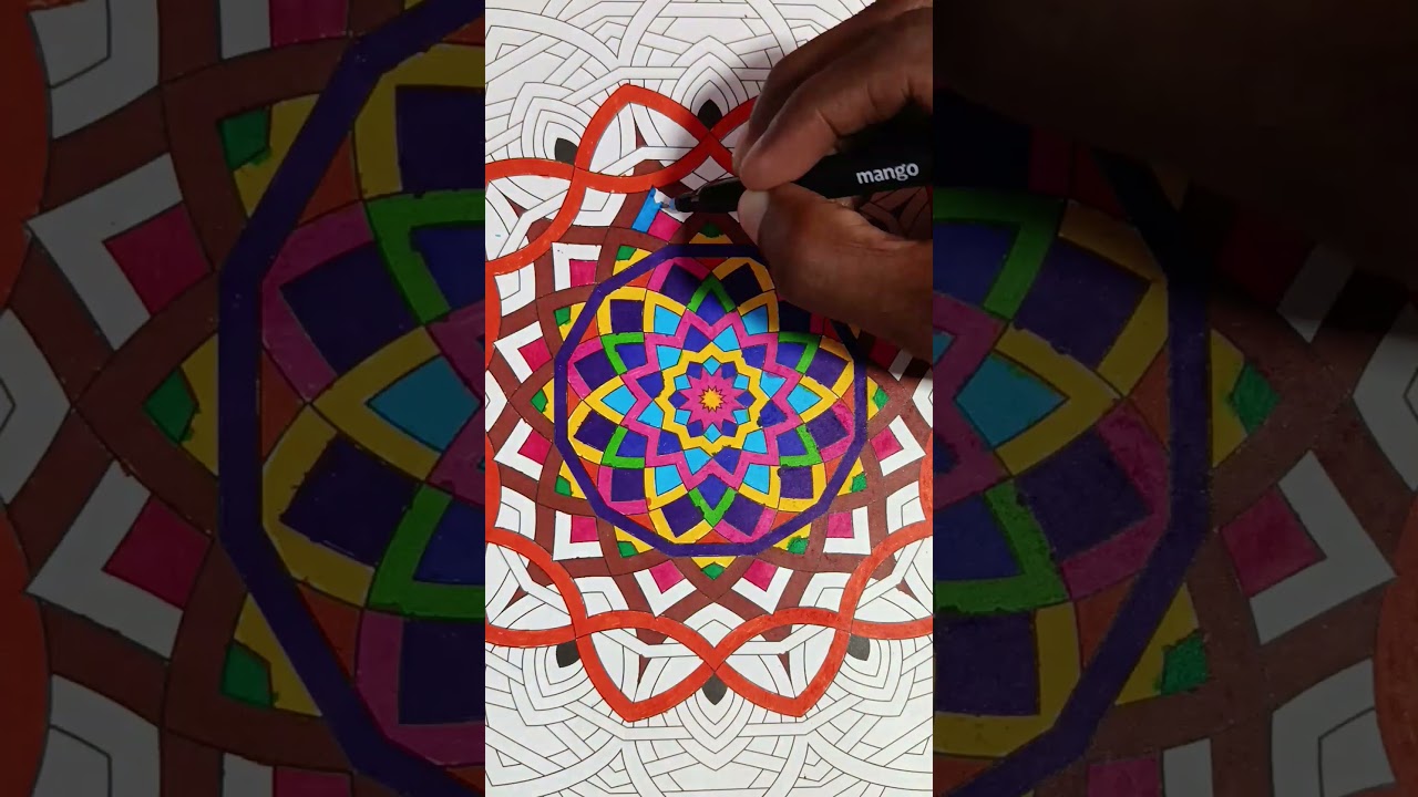 Stress Relief Mandala Drawing Video 🌈 | Step by Step for Beginners 🎨 part 13 #shorts