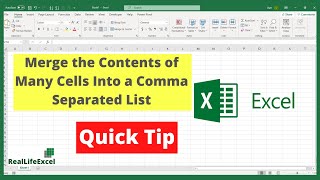 How to Combine Data from Different Cells into one Cell Separated by a Comma | Excel