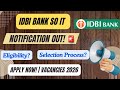 IDBI Bank SO IT Notification 2026 Out 🔥 | Full Details, Eligibility & Salary Explained