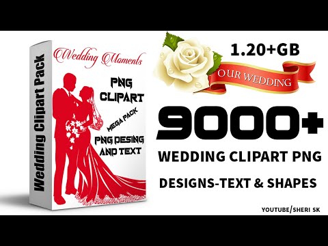 9000+ Wedding Clipart PNG Wedding Design Wedding Text And Shapes PNG Files |Photoshop Tutorial|