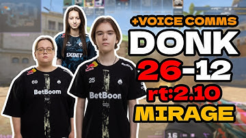 donk (26-12) rt:2.10 w/magixx/suns1de +VOICE COMMS l (mirage) l EU FACEIT RANKED #cs2 #pov
