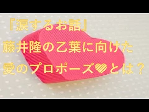 『涙するお話』　藤井隆の乙葉に向けた愛のプロポーズ！