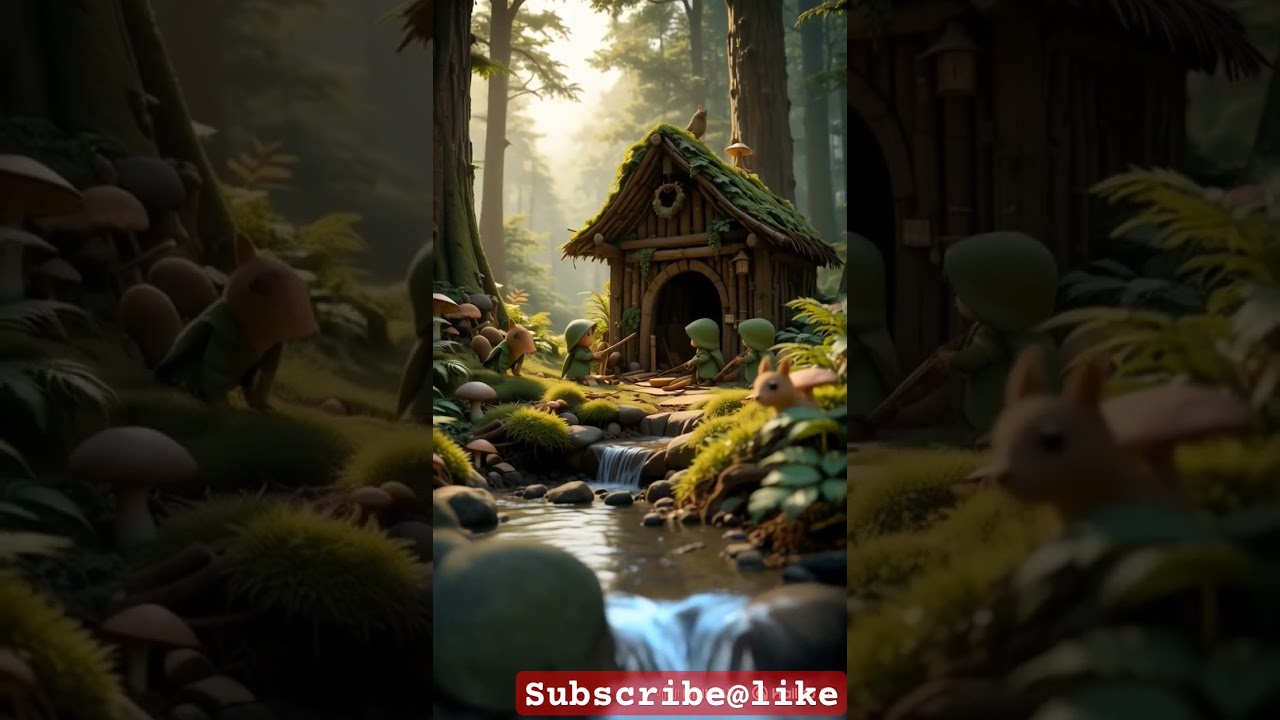 "Tiny Forest Builders Create Magical Woodland Hut 🍄✨| Enchanted 3D Animation"
