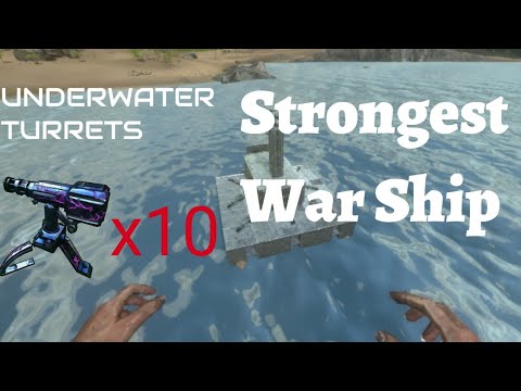 Strongest War Raft/ How to Build Turret Raft/ Ark Mobile - YouTube