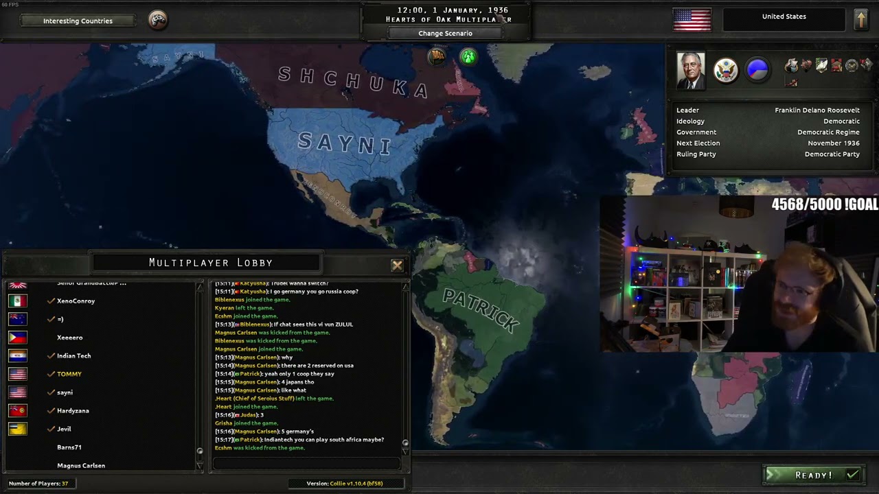 TommyKay Plays USA in HOI4 Multiplayer #2 (Road to Best USA World)