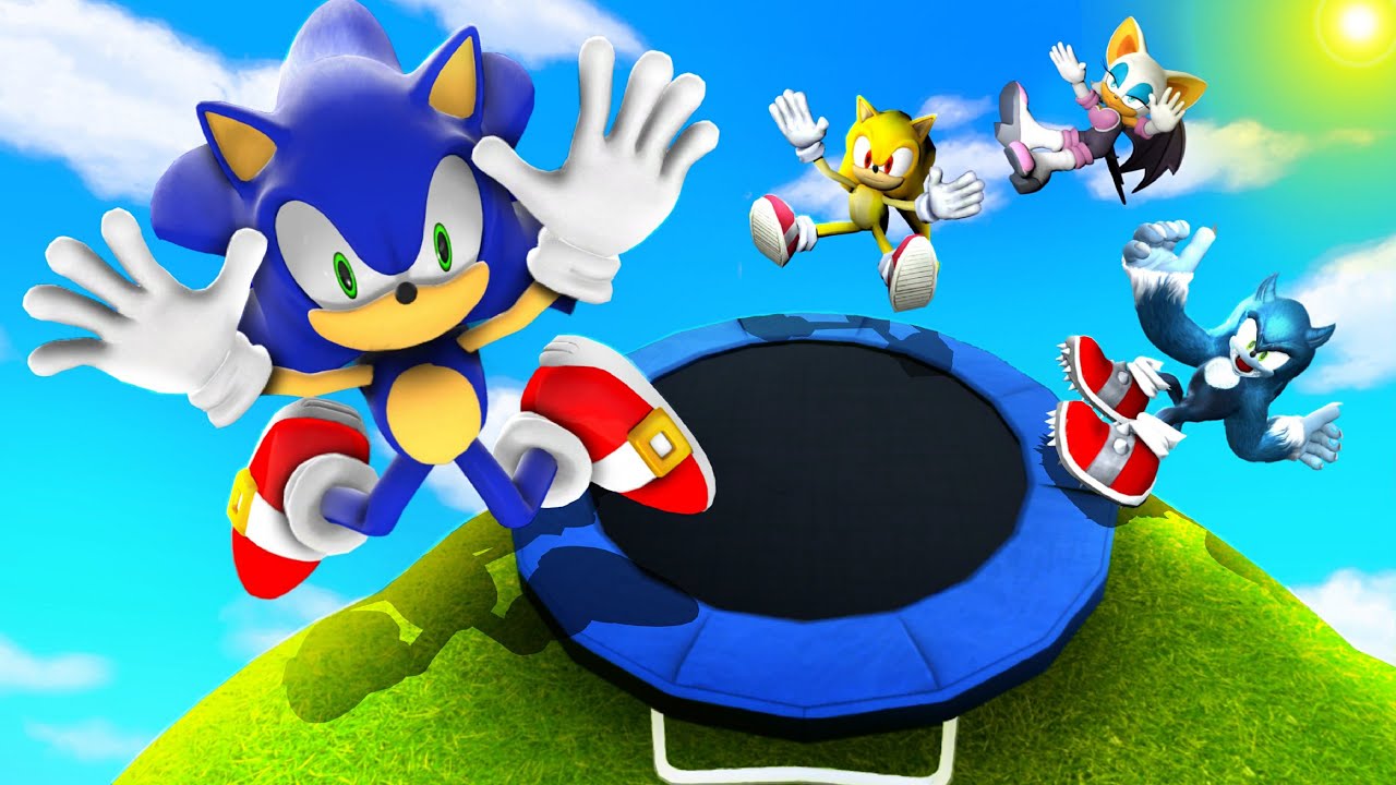 GMOD Trampoline Fails • Sonic Impressive Ragdolls (Jumps, Ramps)