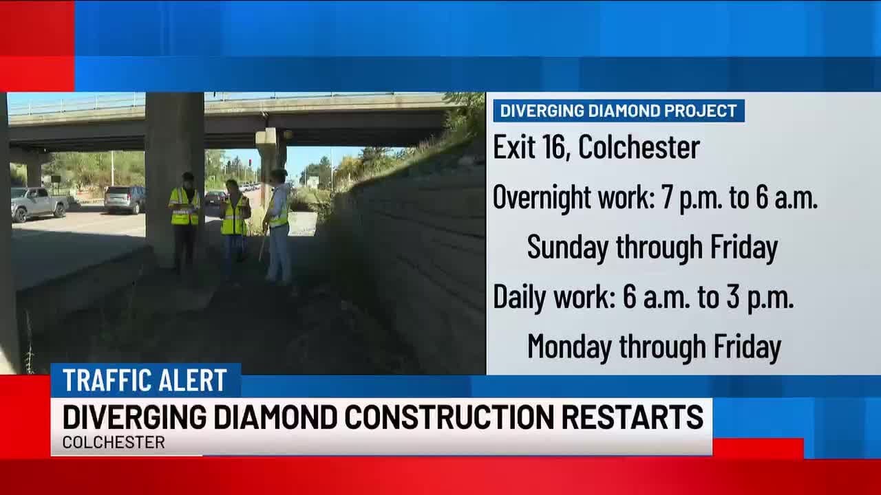 Phase 2 of ‘diverging diamond’ project begins at I-89 Exit 16 in Colchester
