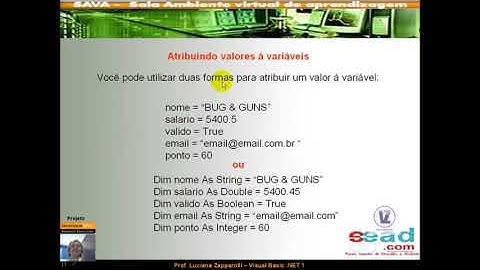 VB.NET: Declaração de variaveis de memória no VB.NET | Curso Online Gratuito - Vaz-e-Zapparolli