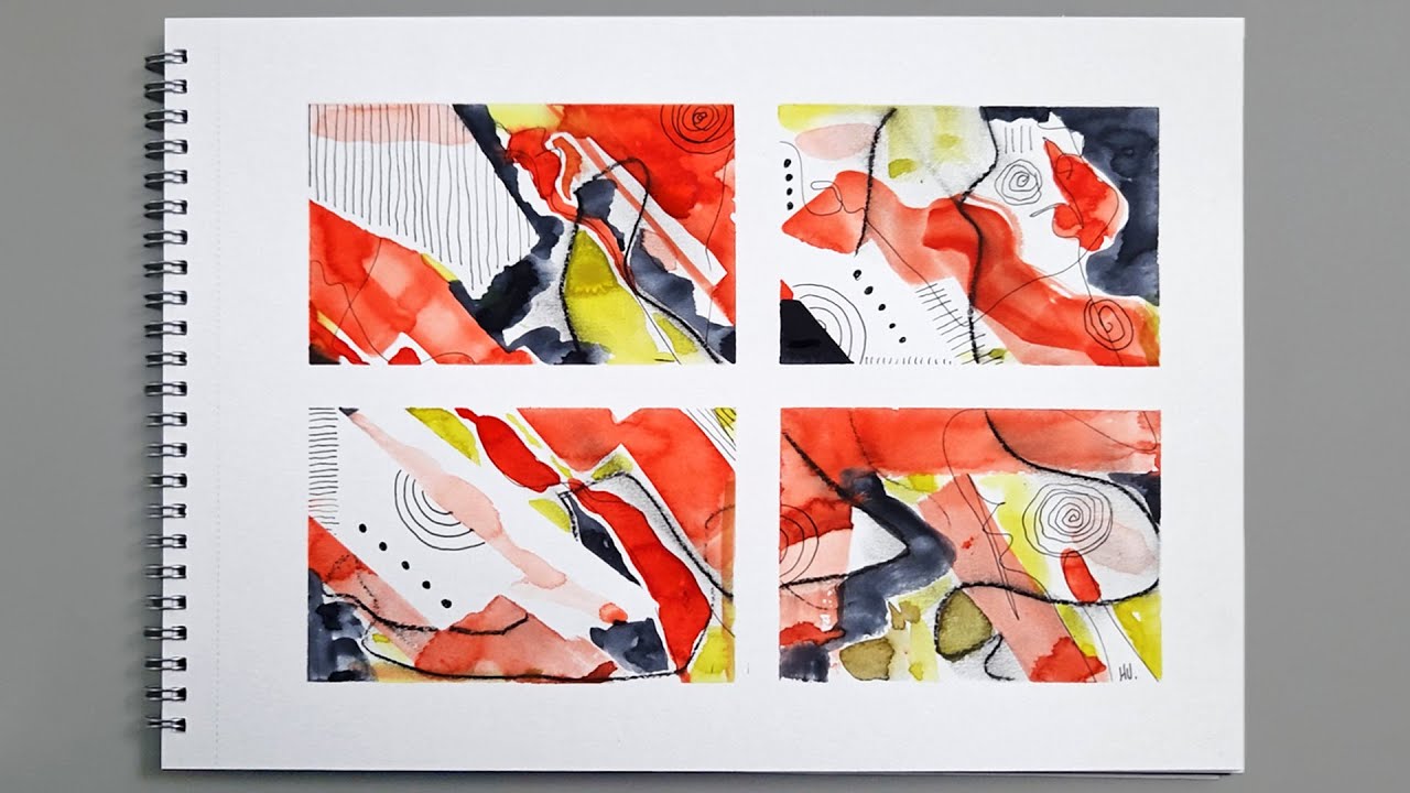 Quiet Color Balance | Abstract Watercolor Studies in Red & Earth Tones