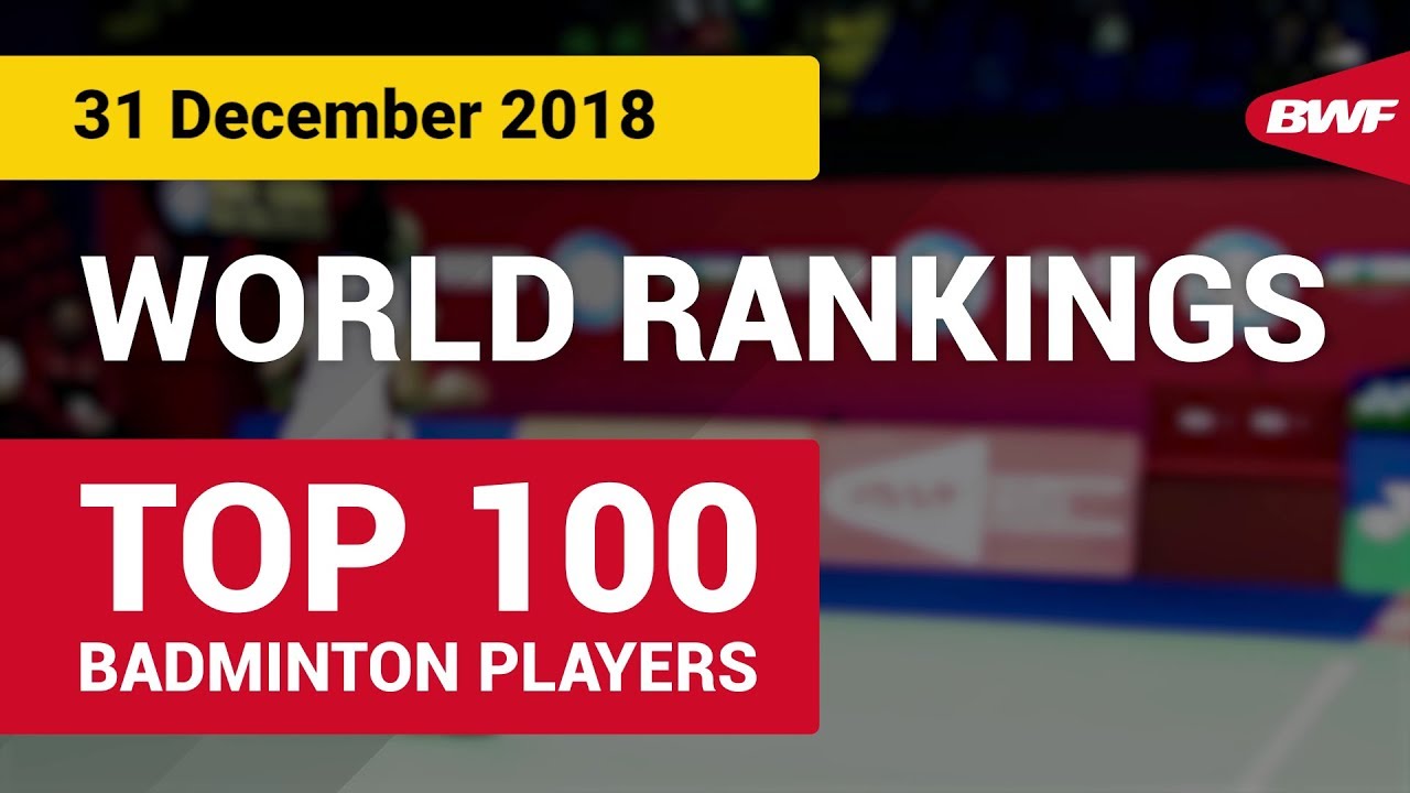 World's Top 100 badminton players on BWF World Rankings - 31 December 2018  - YouTube