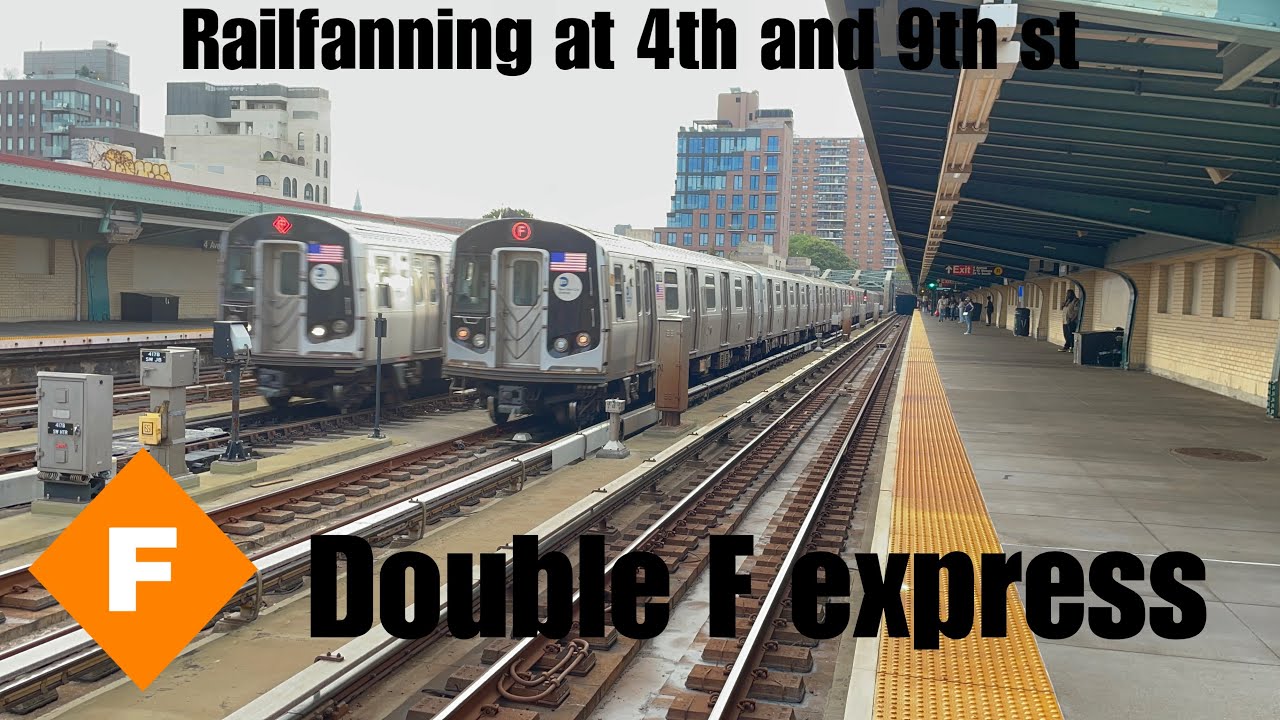 (F) (G) (FX) At 4th and 9th street (caught 2 F express trains at the same time)