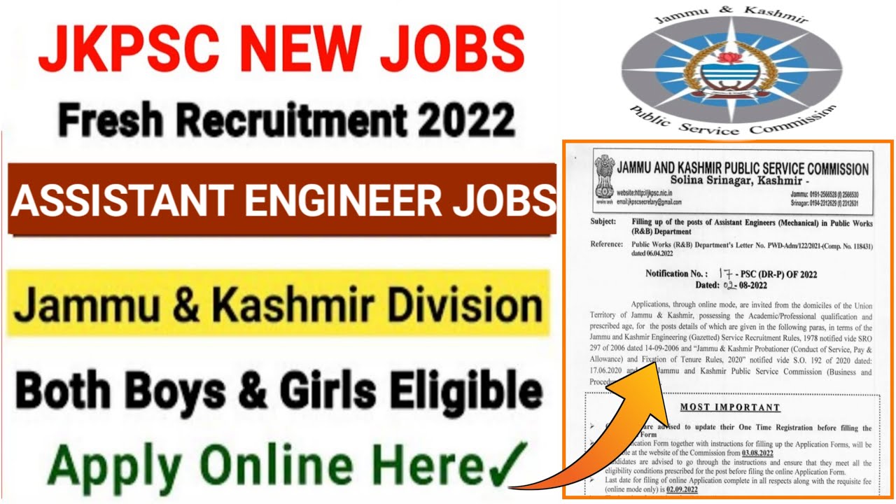 JKPSC Fresh Recruitment Notification Out || J&K New Vacancy Out || Check Full Details Here & Apply