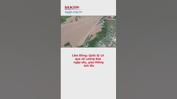 Lâm Đồng: Quốc lộ 1A qua xã Lương Sơn ngập sâu, giao thông ách tắc