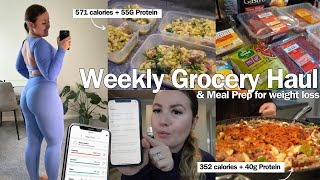 Weekly grocery haul & high protein meal prep for weight loss