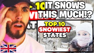 Celebrity Brit Reacts to Top 10 SNOWIEST STATES To Live In America Net Worth
